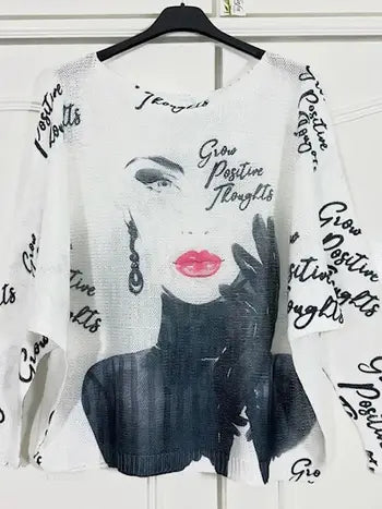 Face Printed Sweater