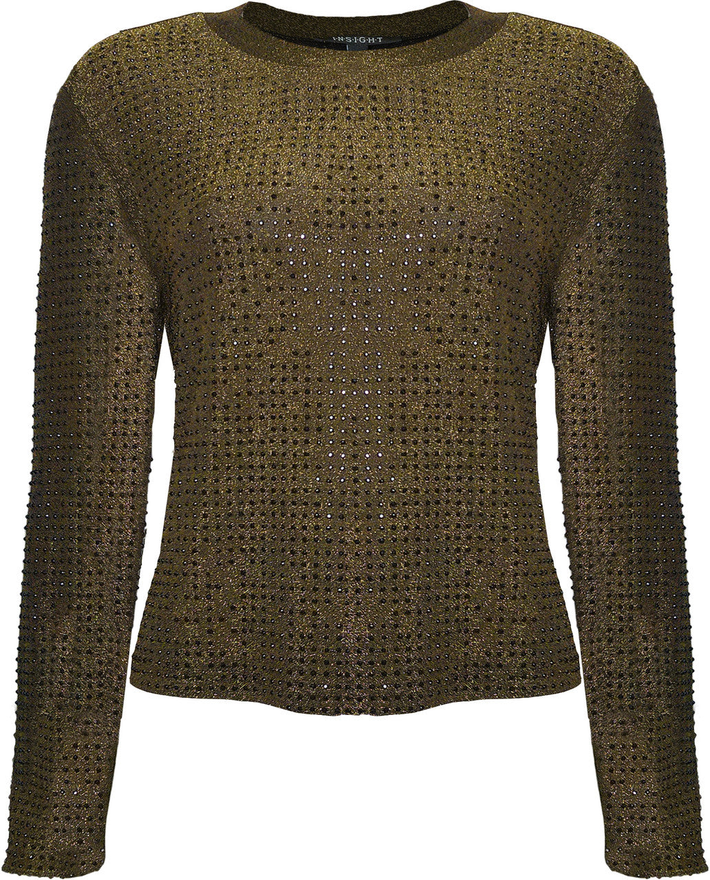 Solid Metallic Stud Knit Top