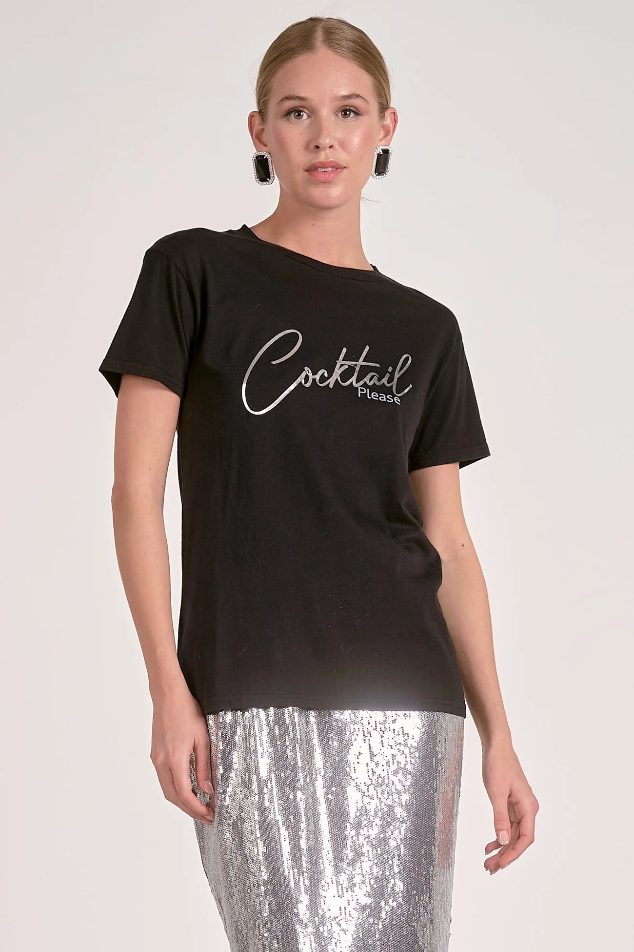 Black Cocktail Tee Shirt