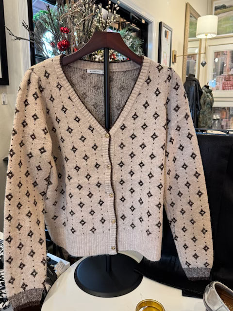 Lurex V Neck Button Down Cardigan 54662
