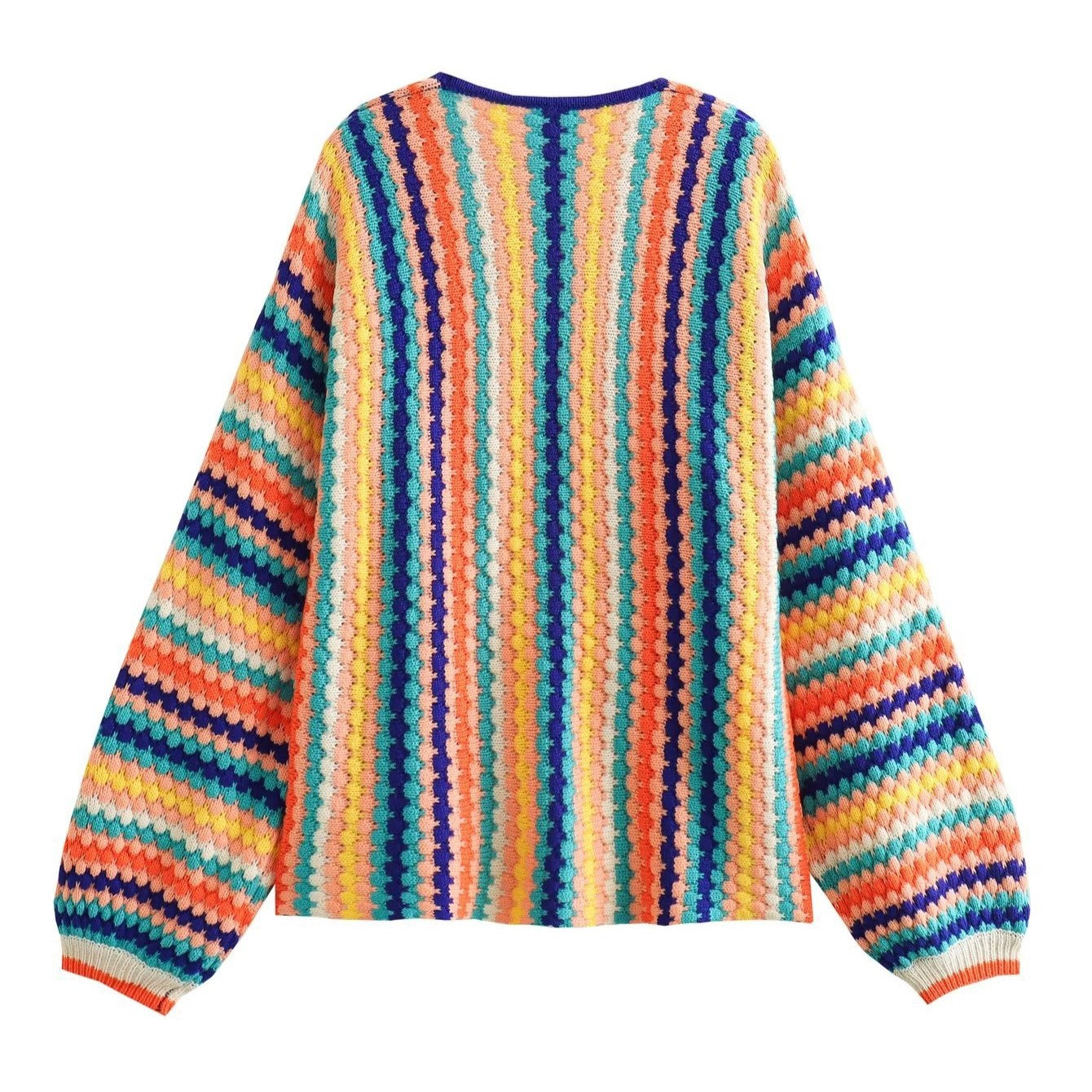 Color Striped Loose Cardigan