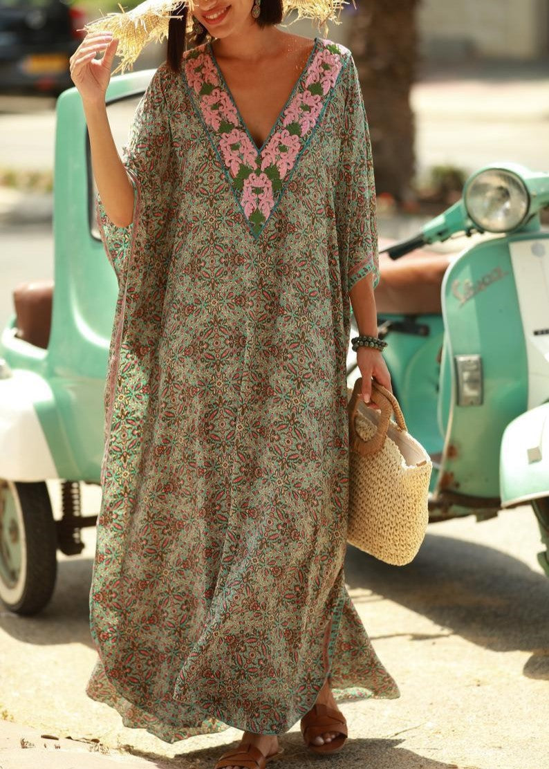 Boho V-Neck Beach Kaftan