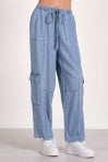 Tencel Cargo Pants with draw string waist