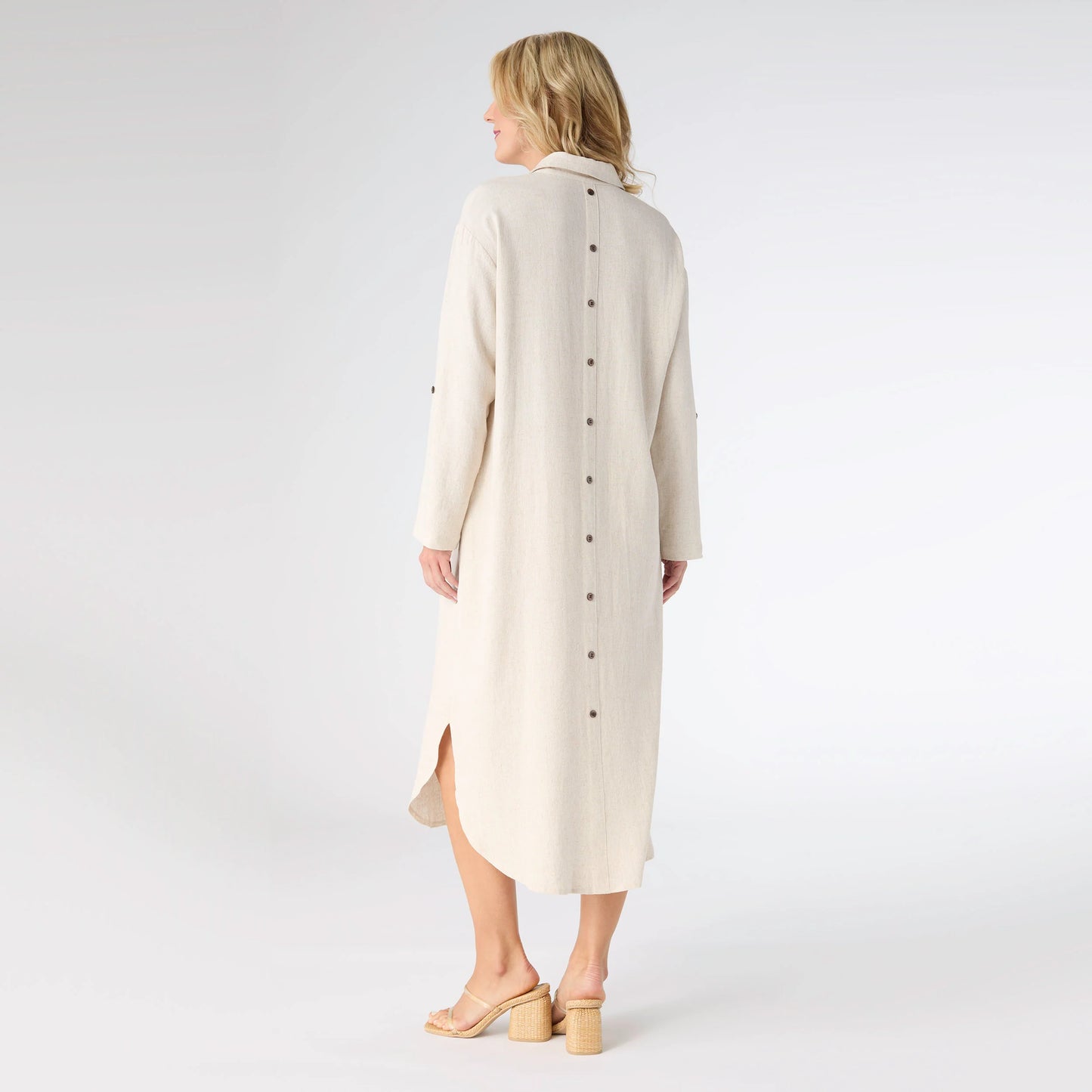 Keira Long sleeve Dress/Duster with back button detail