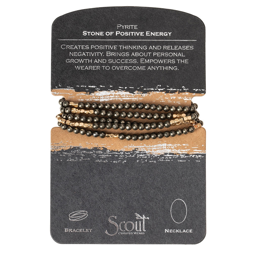 Stone Wrap Bracelet/Necklace White Fossil Jasper
