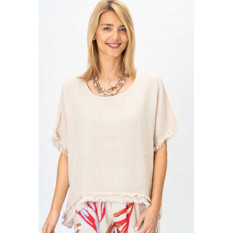 Linen /Cotton Top Raglan Sleeve