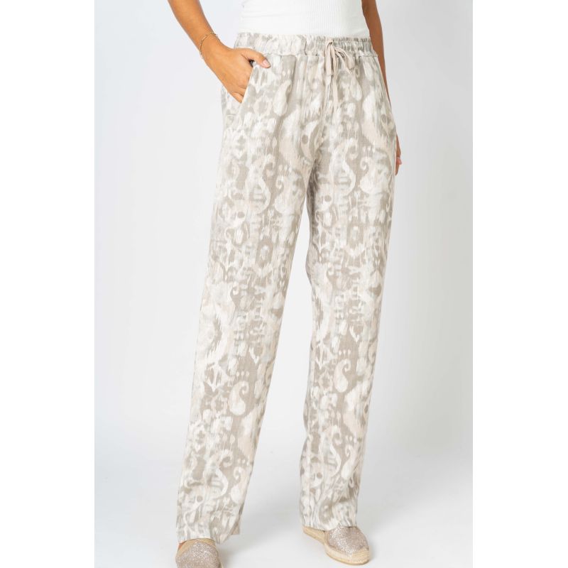 Printed Linen Pant Drawstring