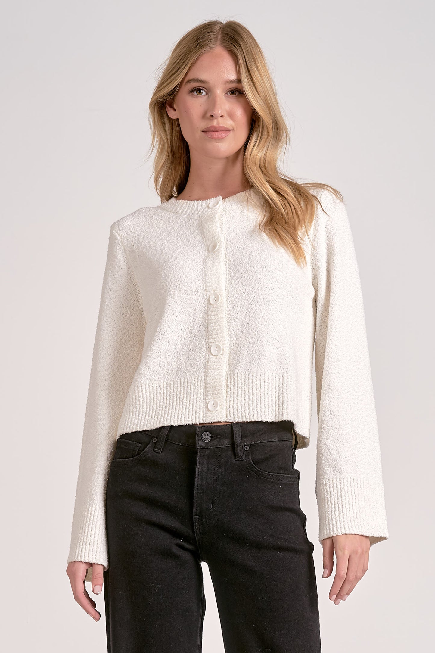 Off White Cardigan Button Down the front