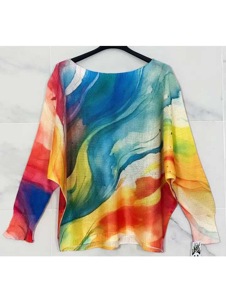 Water Color Batwing Sweater