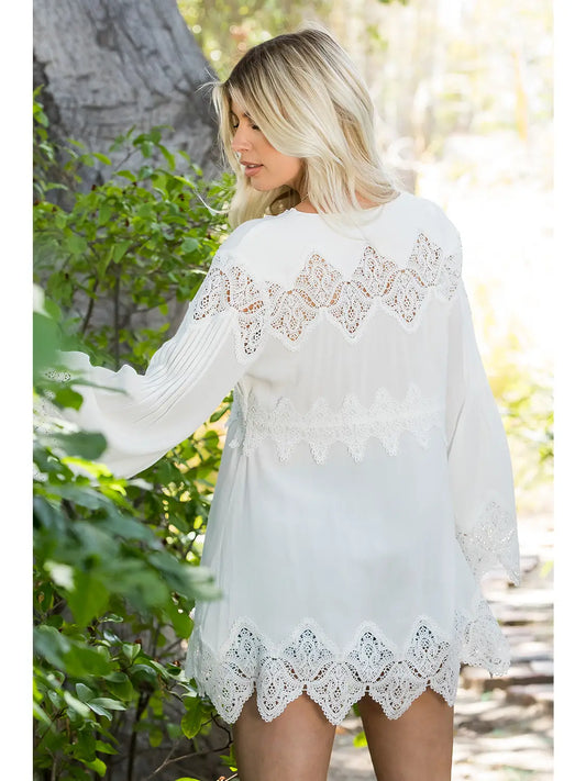 Crochet Lace Bell Sleeve Top