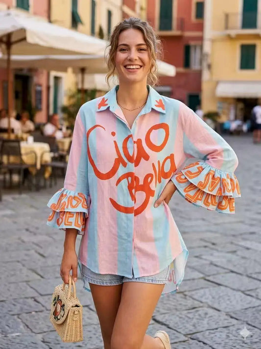 Printed Blouse White
