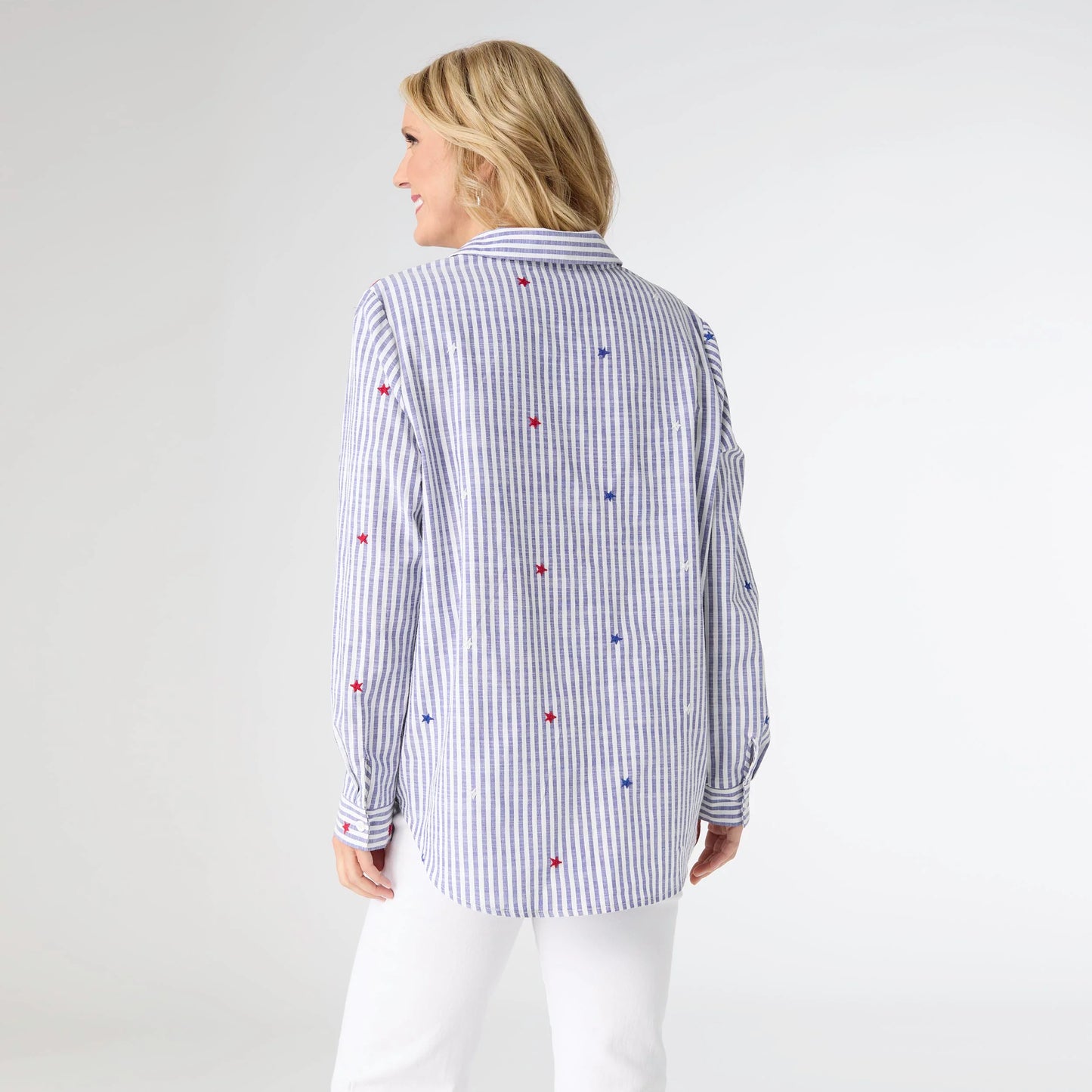 Patriotic Striped  Shirt w Stars