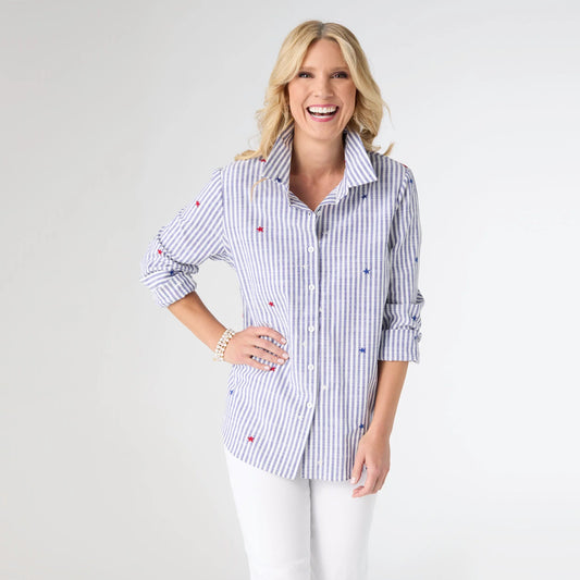 Patriotic Striped  Shirt w Stars