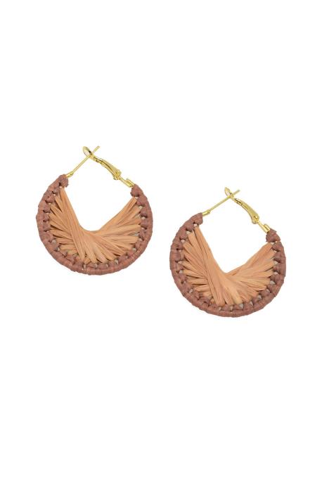 Raffia Wrapped Hoop Earrings