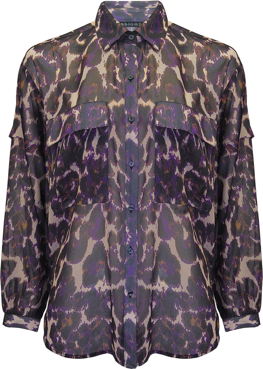 Button Down Leopard Blouse