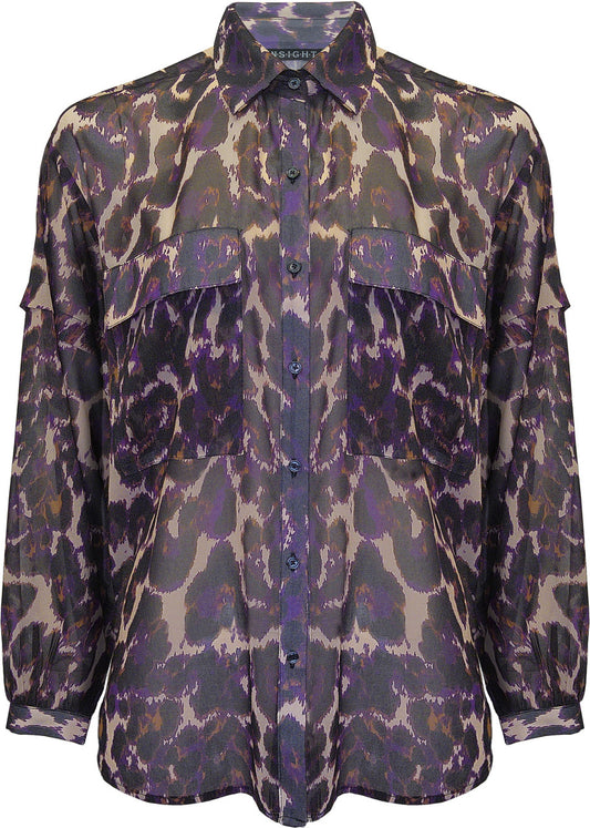 Button Down Leopard Blouse