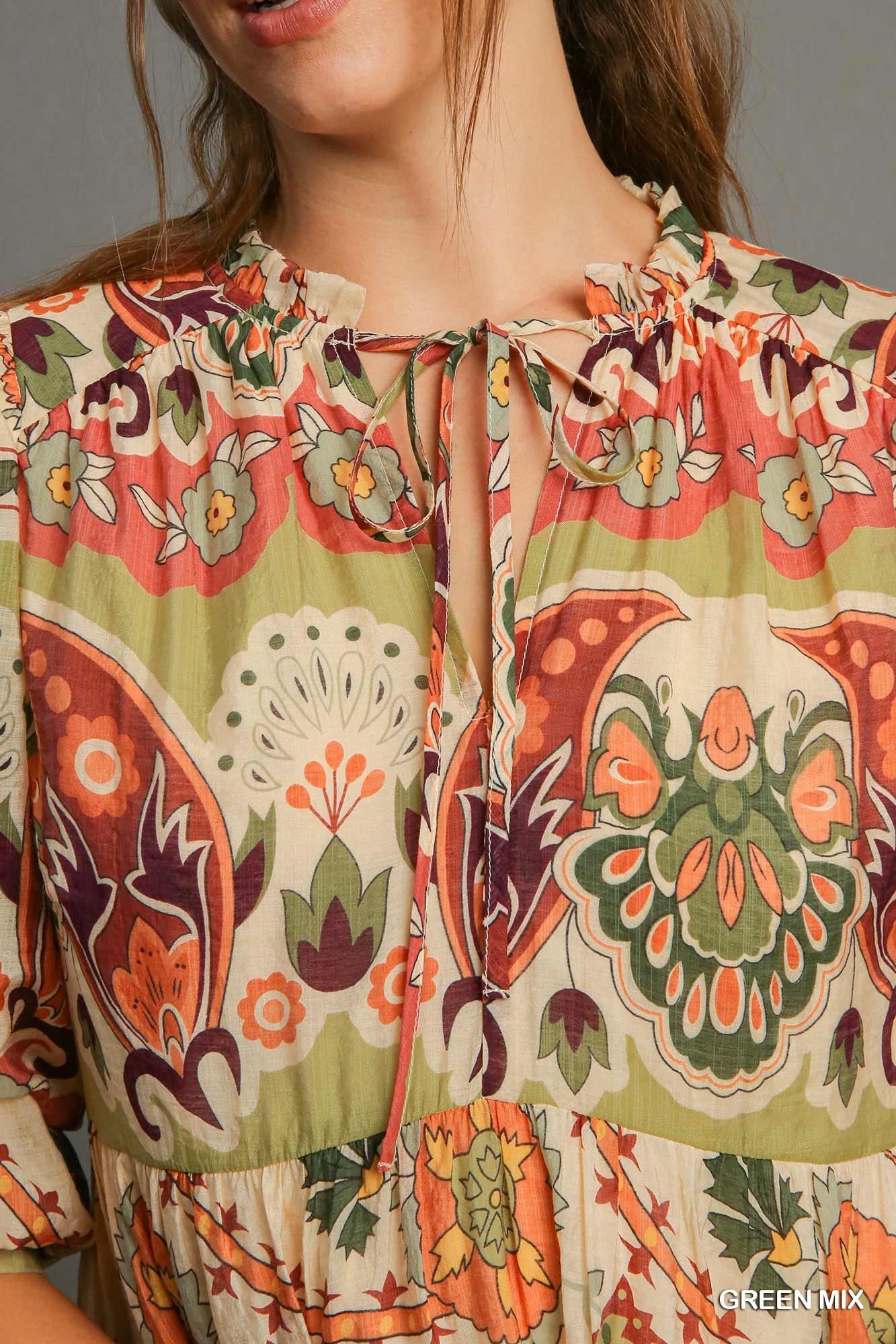 Green Multi Color Dress K9028