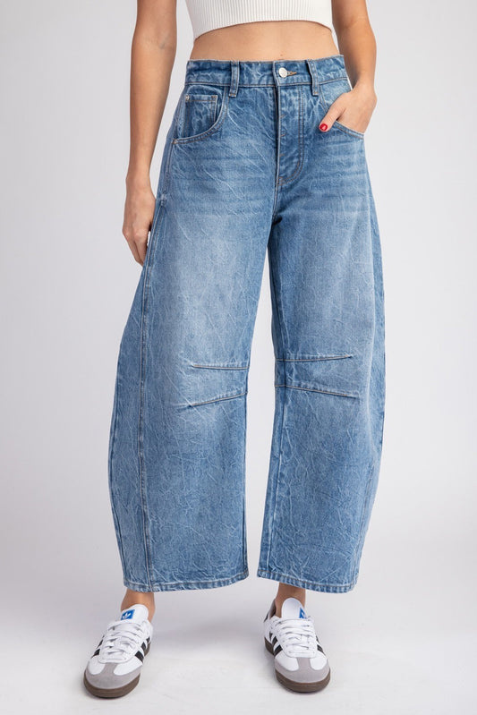 Barrel Jeans with Hidden button fly PK11491