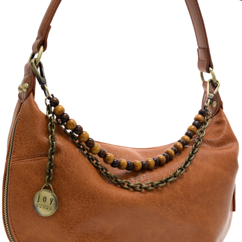 Wooden Beaded Bag Charm Necklace