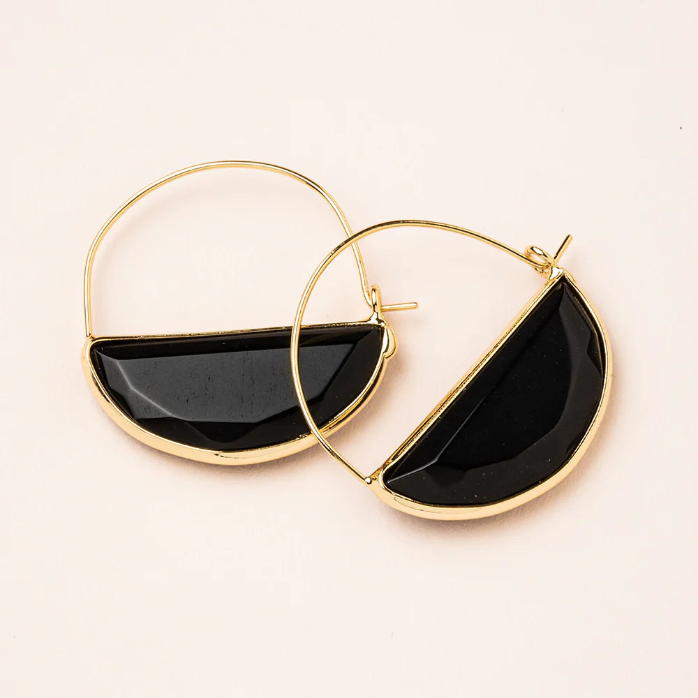 Stone Prism Hoop Earrings