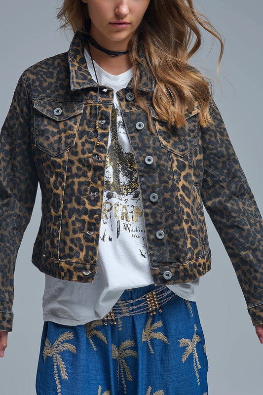 Leopard Jean Jacket