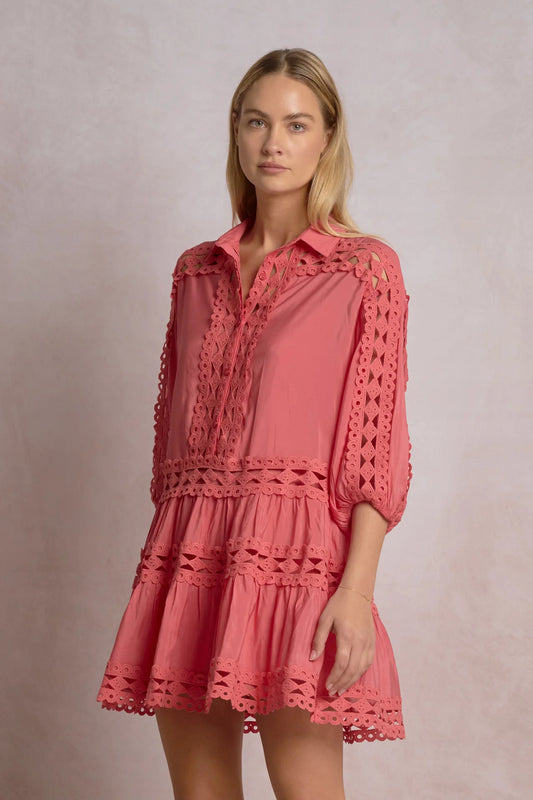 Coral Shirt Dress