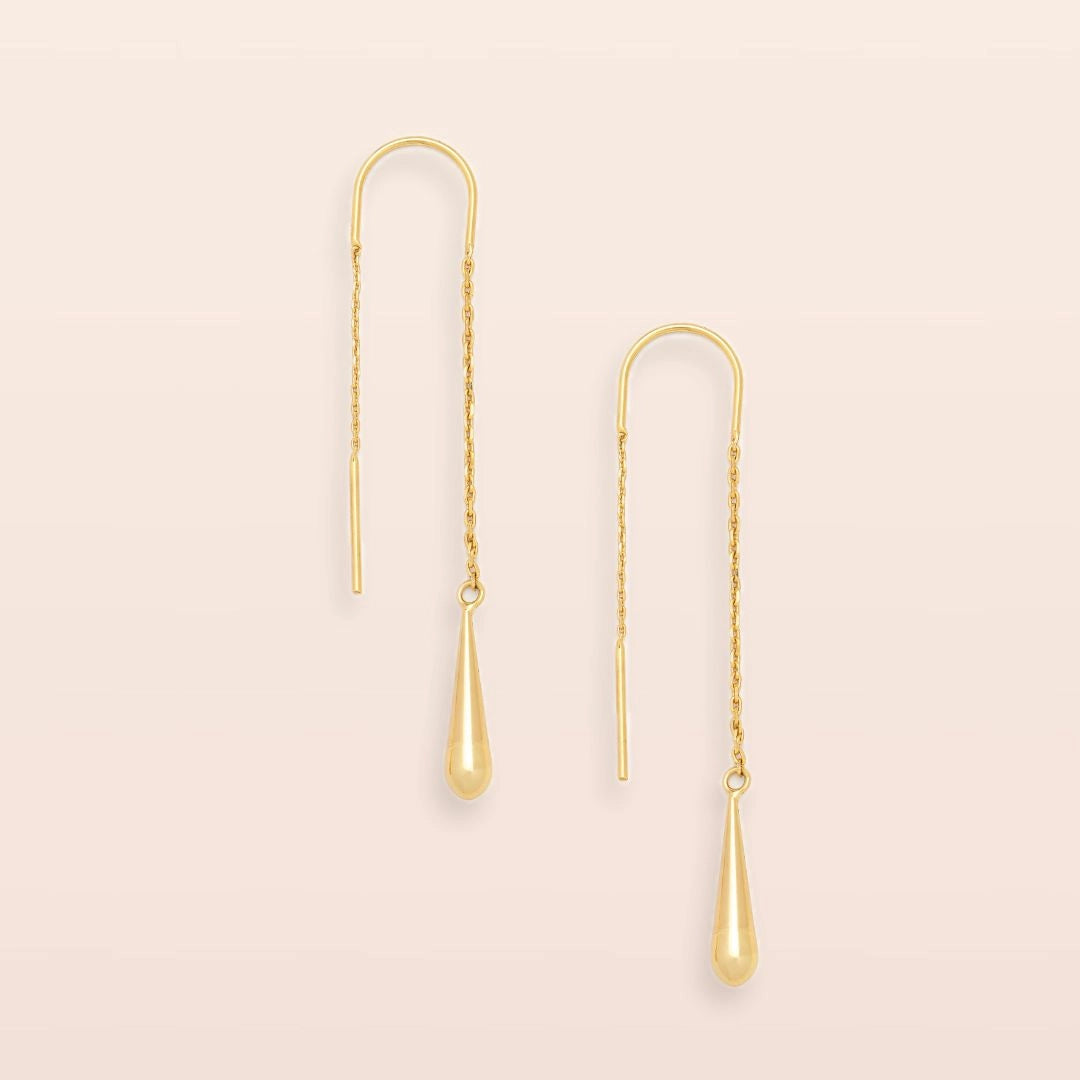 Refined Earring Collection - Teardrop Threader/Silver