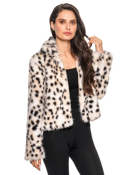Animal Print Faux Fur Jacket