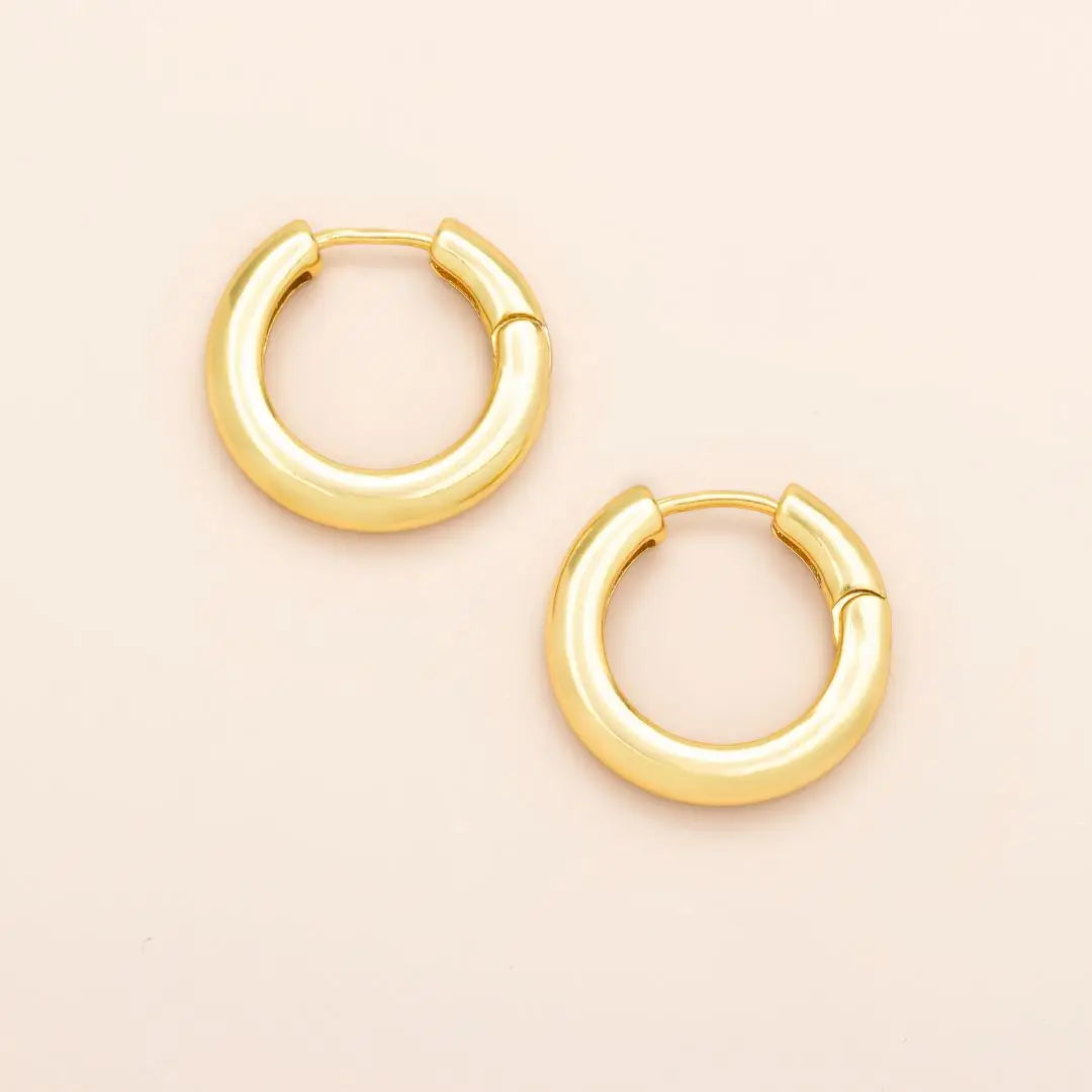 Med Gold Hoop 18k. Gold Vermeil