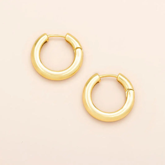 Med Gold Hoop 18k. Gold Vermeil