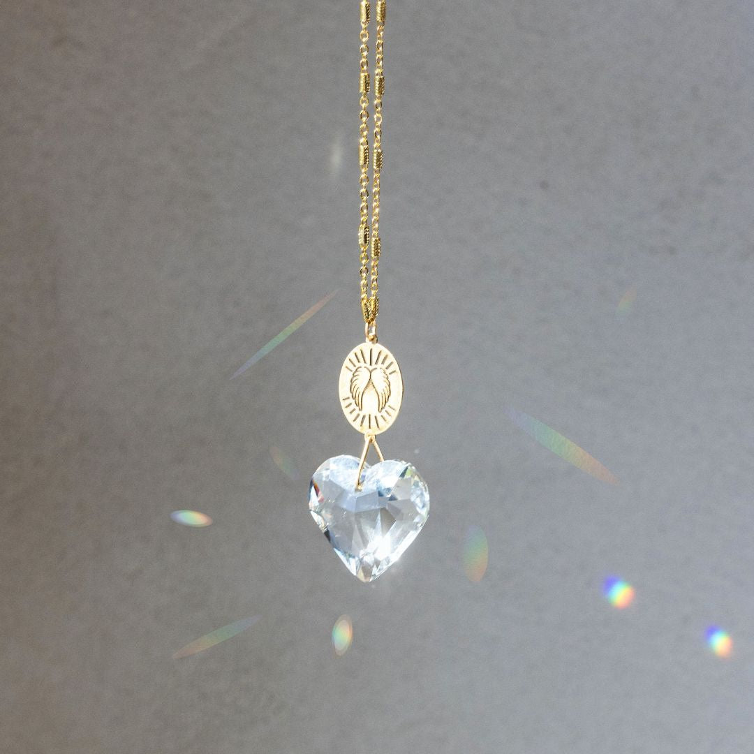 Pocket Sun Catcher Angle Wings Heart