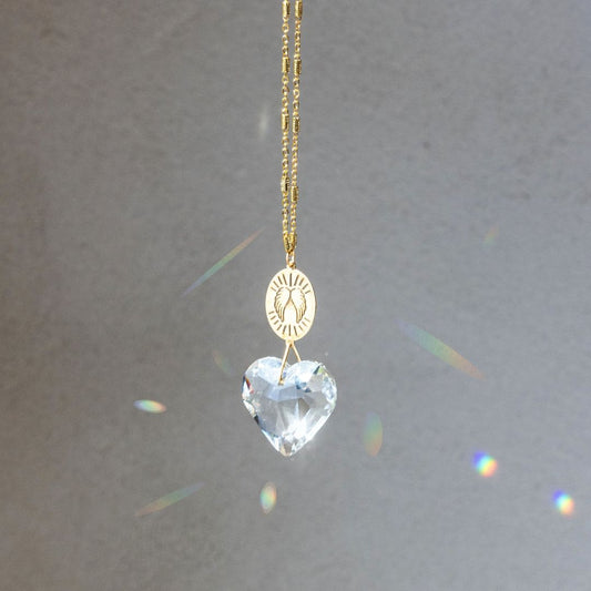 Pocket Sun Catcher Angle Wings Heart