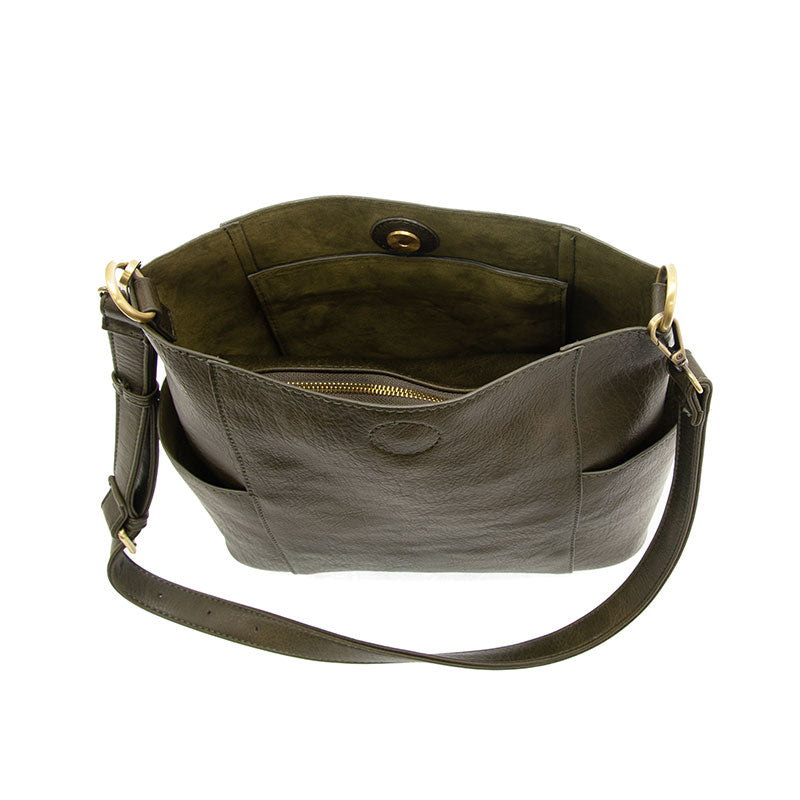 Kayleigh Side Pocket Bucket Bag, Multiple colors