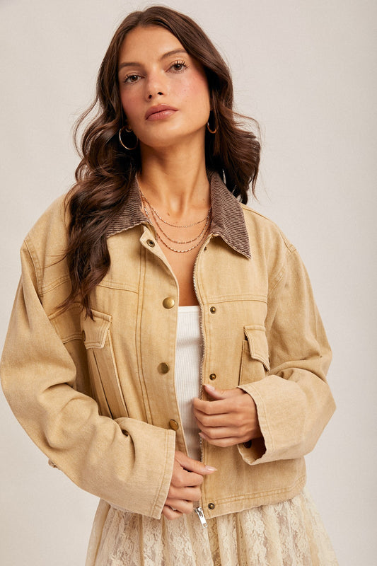 Twill Crop Jacket