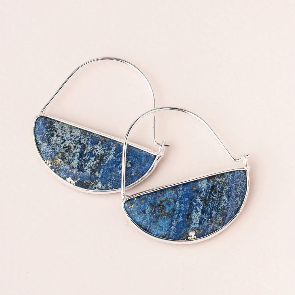 Stone Prism Hoop Earrings