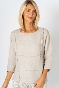 Linen 3/4 Sleeve Top