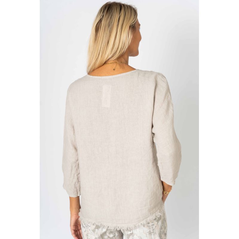 Linen 3/4 Sleeve Top