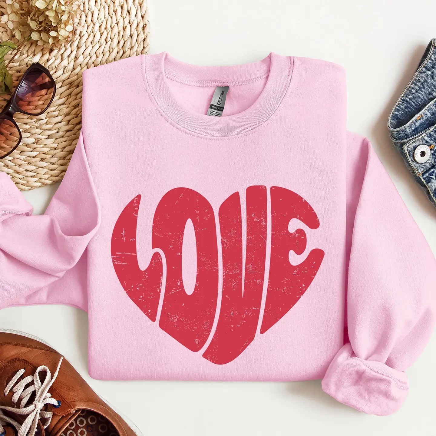 Retro Love Heart Sweatshirt