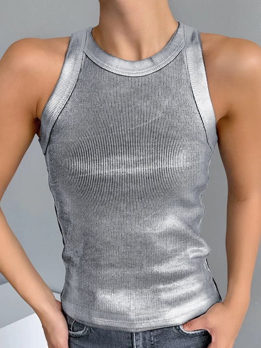 Cropped metallic tank 1814