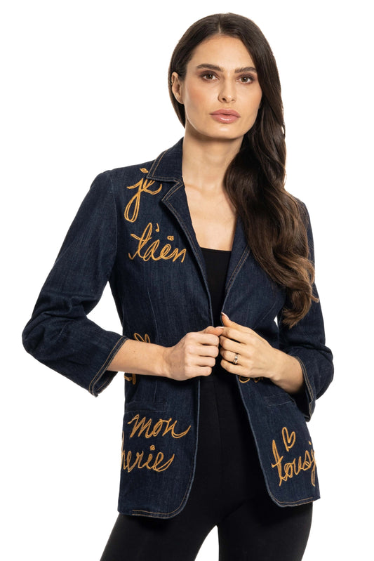 Mon Cheri Denim Blazer Love