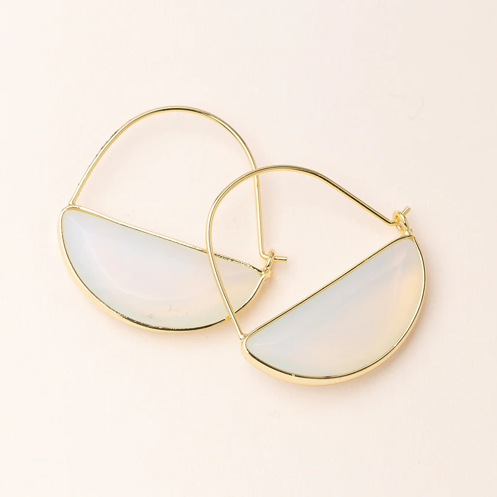Stone Prism Hoop Earrings