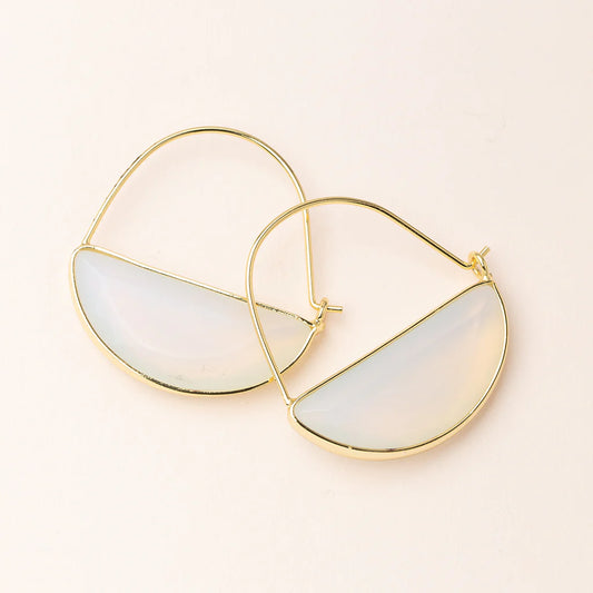 Stone Prism Hoop Earrings