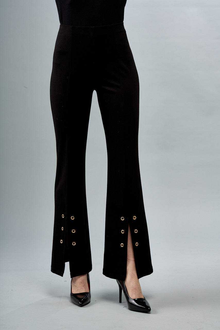 Flared vented Pants w/Grommets Black BCP8987G