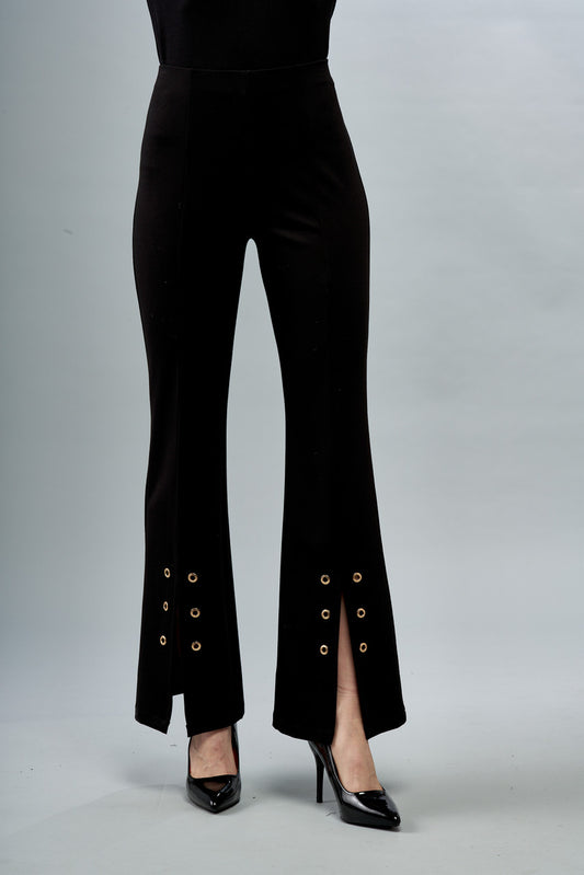 Flared vented Pants w/Grommets Black BCP8987G