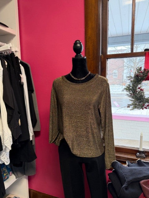 Solid Metallic Stud Knit Top