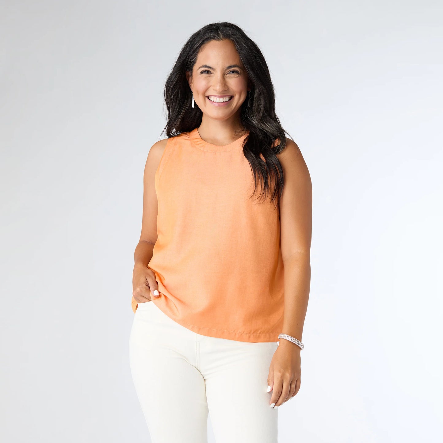 Carey Tank with Back button detail