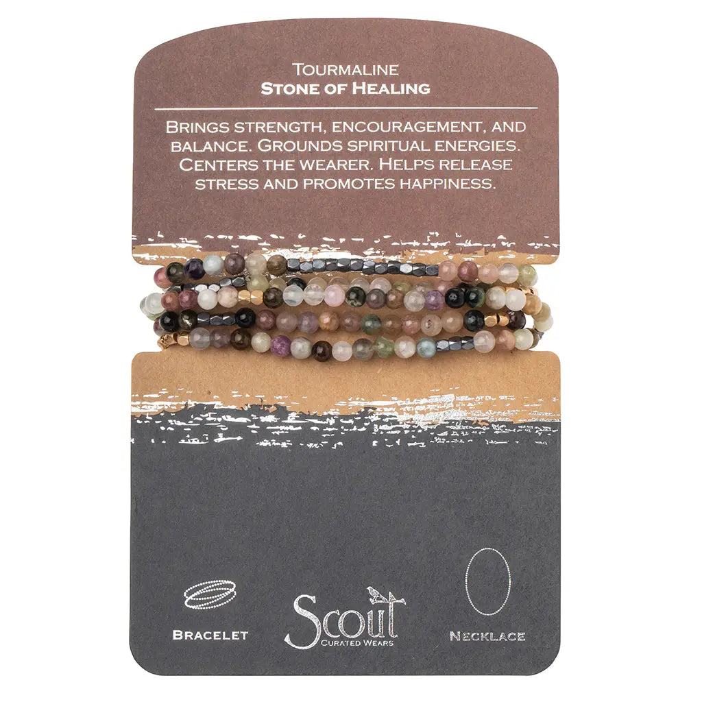 Stone Wrap Bracelet/Necklace White Fossil Jasper