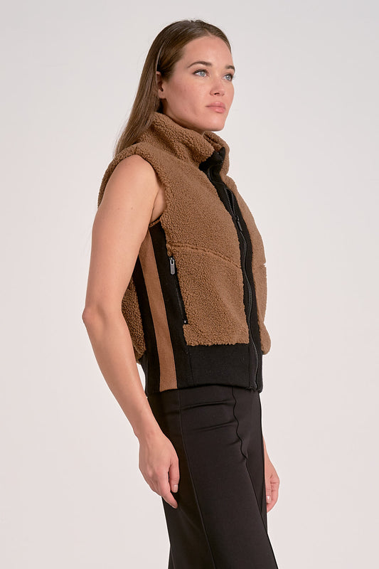 Dark Tan Sherpa Vest