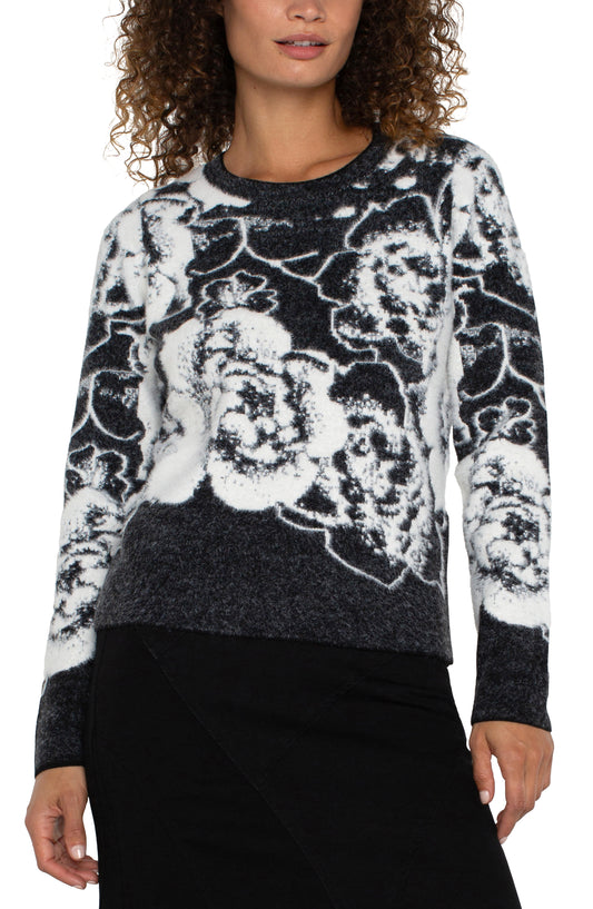 Crew Neck Floral Sweater 3480