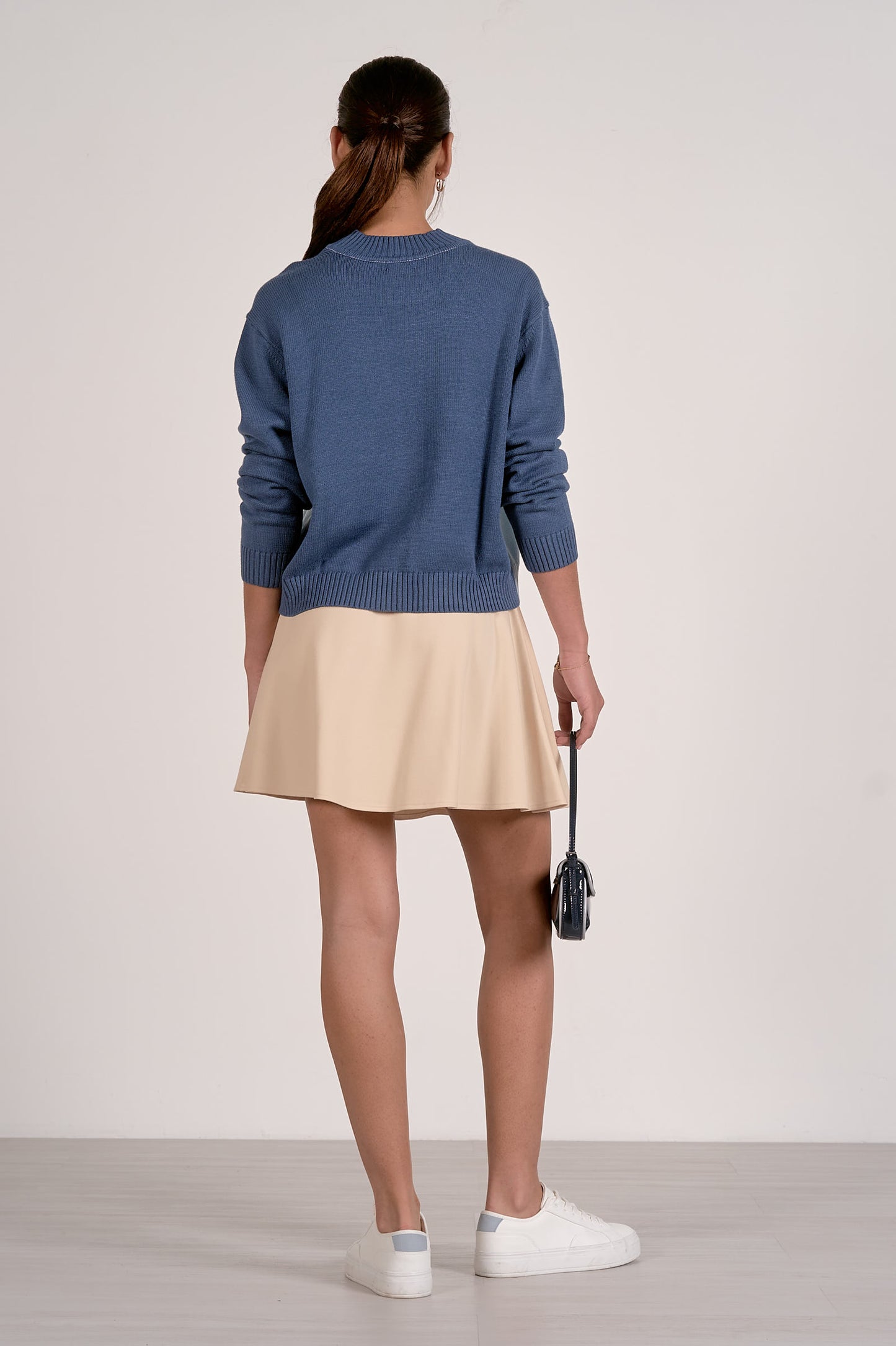 Color Block Sweater Light Blue and Teal